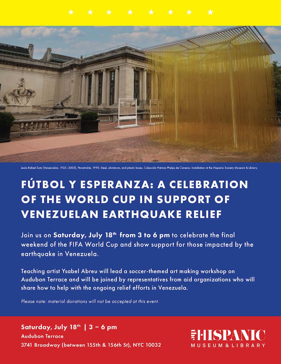 Futbol y Esperanza: a Celebration of the World Cup in Support of Venezuelan Earthquake Relief